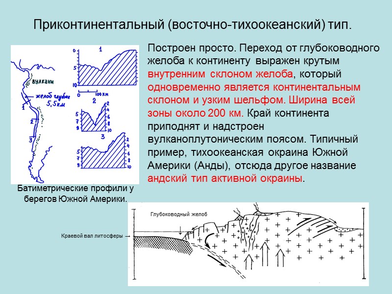 Континентальное подножие – ширина до 100 км (Индийский океан). Наклонено в сторону глубоководной котловины