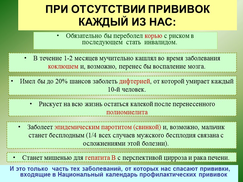 Благодаря вакцинации ликвидировано такое опаснейшее заболевание как натуральная оспа, уносившая жизни людей целых городов.