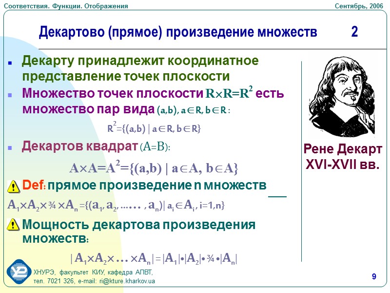 Пара множеств. Функциональное соответствие множеств. Прямое произведение множеств. Обратное соответствие множеств. Композиция соответствий множеств.