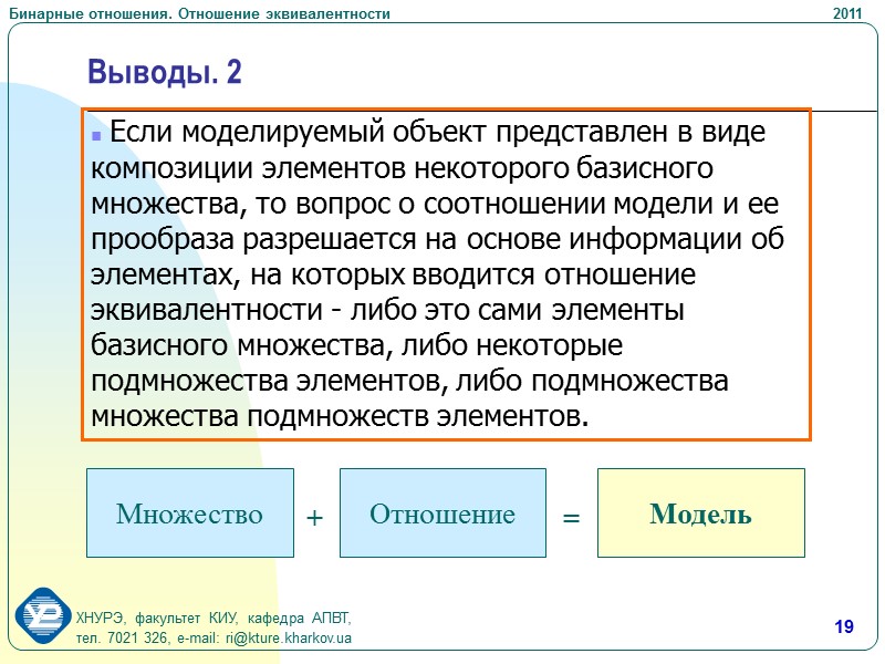 11  Рефлексивность RA2 – рефлексивно, если ai A  (ai,ai)RA2 матрица смежности имеет