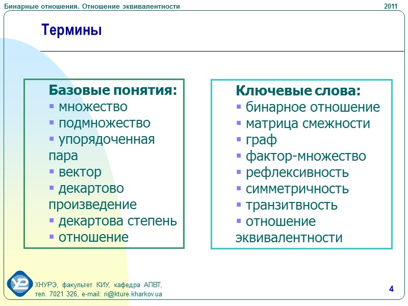 15 Процедура построения разбиения множества  Пусть на множестве А задано отношение эквивалентности R~