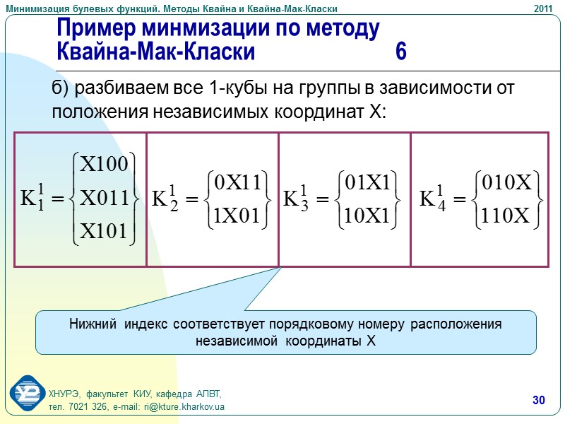 24 Модификация метода Квайна – метод Квайна-Мак-Класки  2 Исходные термы записываются в виде