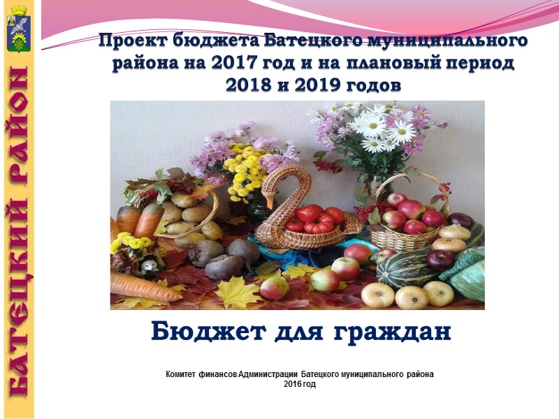 Проект бюджета Батецкого муниципального  района на 2017 год и на плановый период 2018