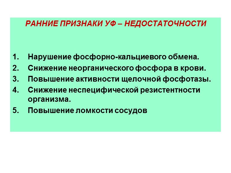Лекция «Ультрафиолетовая недостаточность, ее проявления и профилактика» Д.м.н. профессор А.Н. Полякова Лекция «Ультрафиолетовая недостаточность, ее проявления и профилактика» Д.м.н. профессор А.Н. Полякова