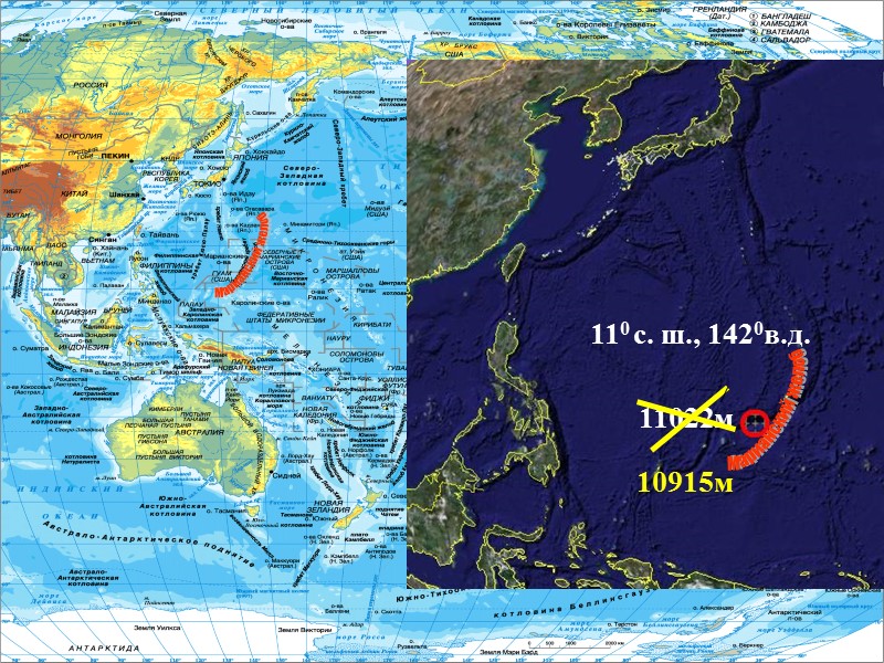1— срединно-океанские хребты, 2 — оси срединных хребтов, 3 — равнины и  глубоководные