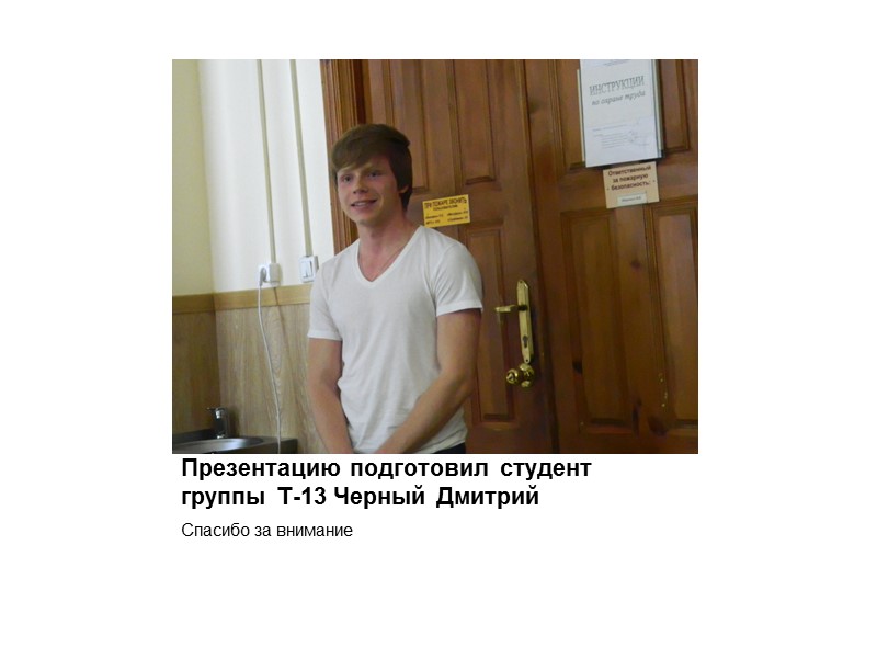 Презентацию подготовил студент группы Т-13 Черный Дмитрий Спасибо за внимание