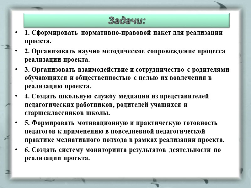 Аудитория проекта Школьники 7-11 классов администрация школы; социальные педагоги; психолог; учителя; родители.