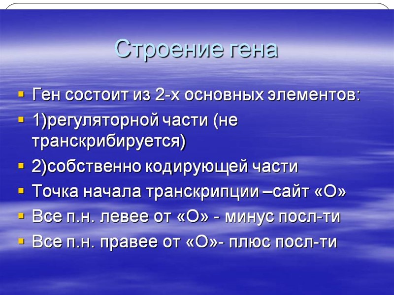 Распределение структурных генов Митохондриальный геном