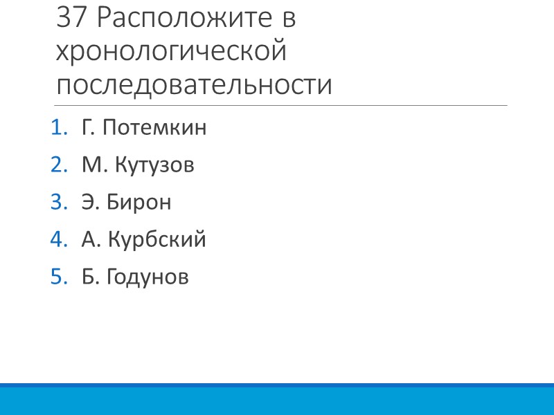 31 Расположите в хронологической последовательности Открытие Навигацкой школы Учреждение Славяно-греко-латинской академии Открытие Смольного института