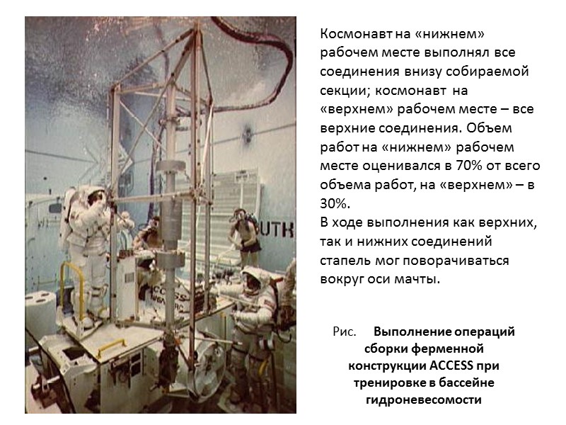 Оборудование, необходимое для проведения сборок в рамках эксперимента ACCESS состояло из следующих частей: 