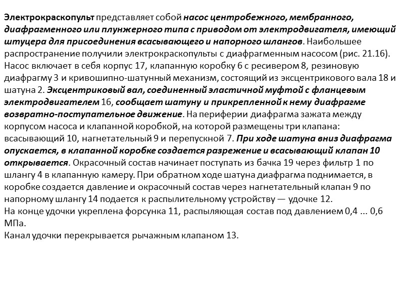 1 - агрегат шпатлевочный СО-150; 2 - компрессор; 3 - рукав подачи сжатого воздуха;