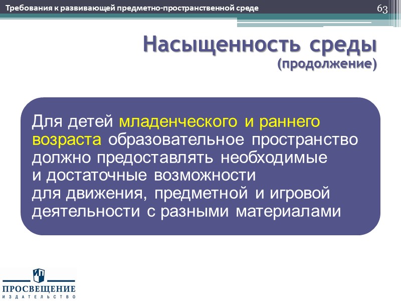 Трансформируемость среды 64 Требования к развивающей предметно-пространственной среде