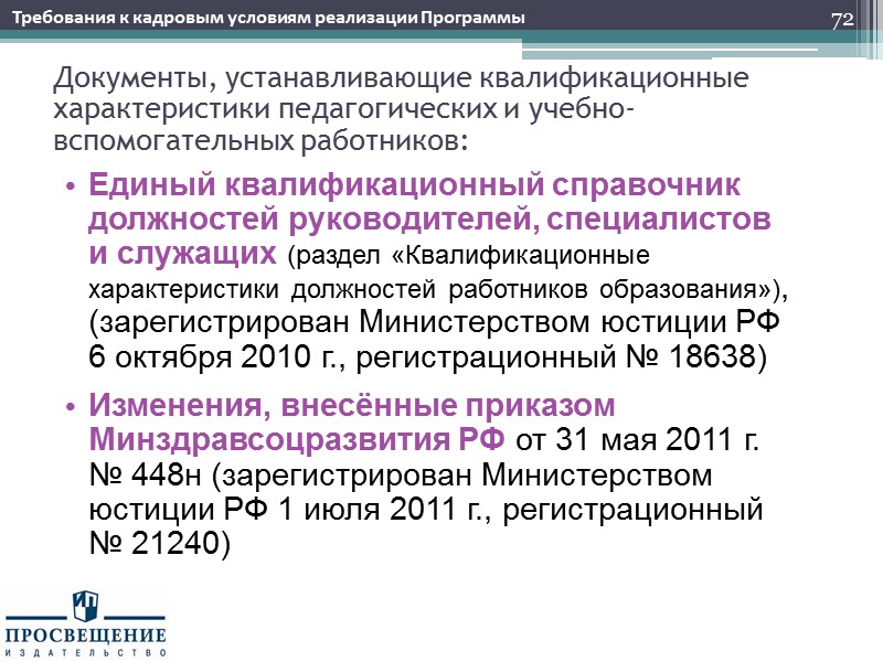 Кадровый состав при работе в группах для детей с ОВЗ 74 Дополнительно предусматриваются должности