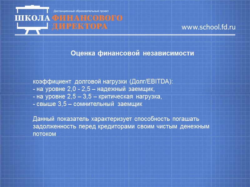 Оценка показателей в долгосрочной финансовой модели * Cash Flow Available for Debt Service (CFADS)