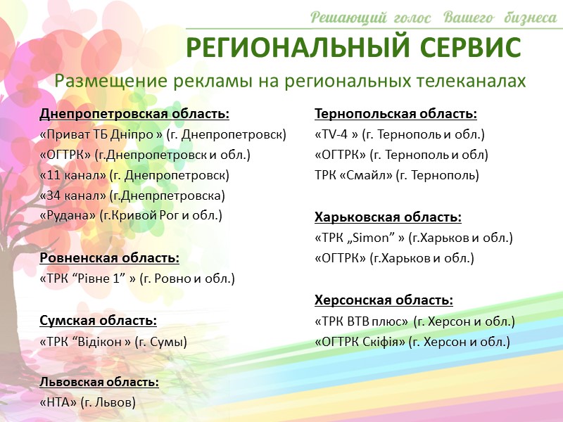 1+1 – это самый рейтинговый телеканал Украины в 2011 году РЕГИОНАЛЬНЫЙ СЕРВИС ТК «1+1»