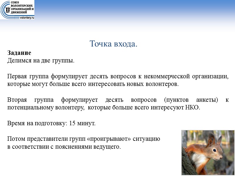 Совместные проекты, консолидация усилий, создание неформальных объединений и ассоциаций волонтерских НКО Общее информационное пространство,