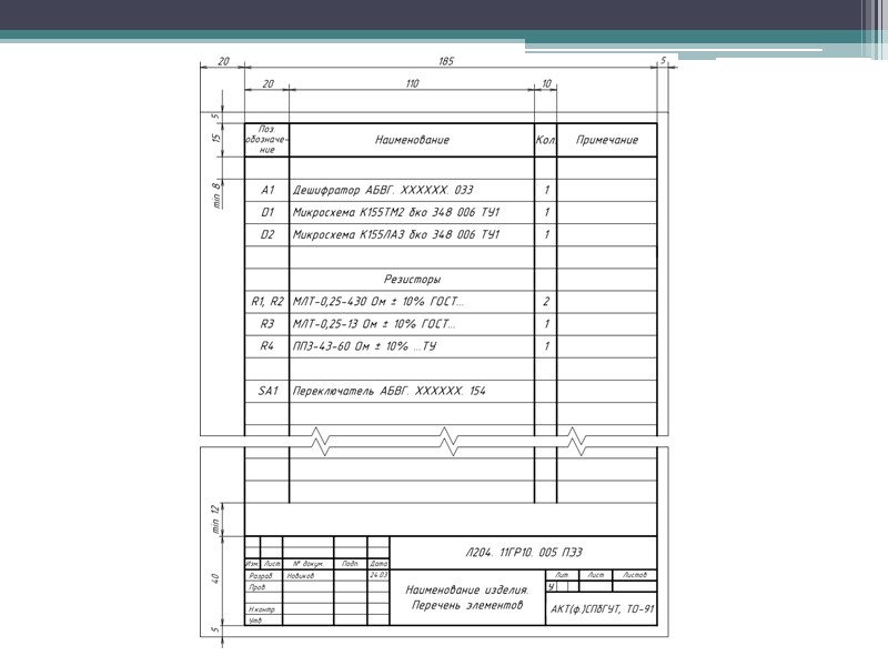 Единая система конструкторской документации  (ЕСКД)