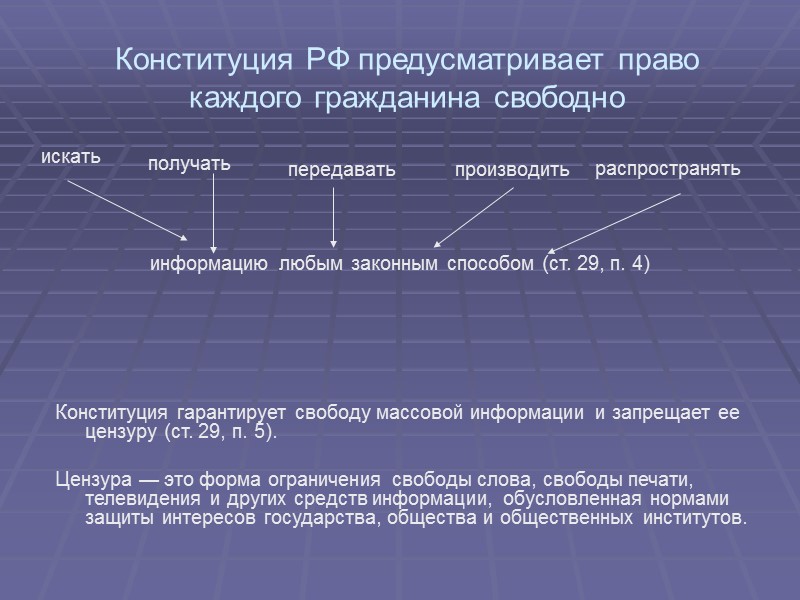 Закон РФ «О средствах массовой информации» принят 27 декабря 1991 г.  В ст.