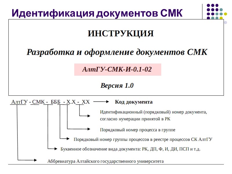 ДОКУМЕНТАЦИЯ СМК РАБОЧИЕ ИНСТРУКЦИИ  ОПИСЫВАЮТ       ОТДЕЛЬНЫЕ ВИДЫ