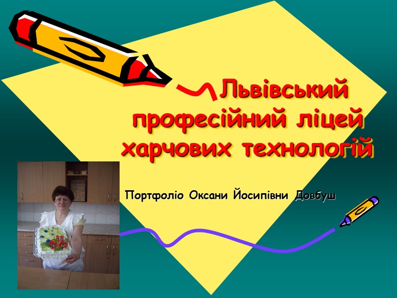 Львівський професійний ліцей харчових технологій   Портфоліо Оксани Йосипівни Довбуш