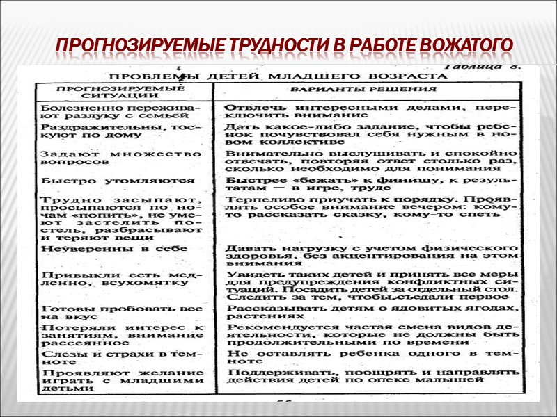 Особенности организации взаимодействия и работы воспитателя в детском оздоровительном лагере Специфические организаторские способности (Л.