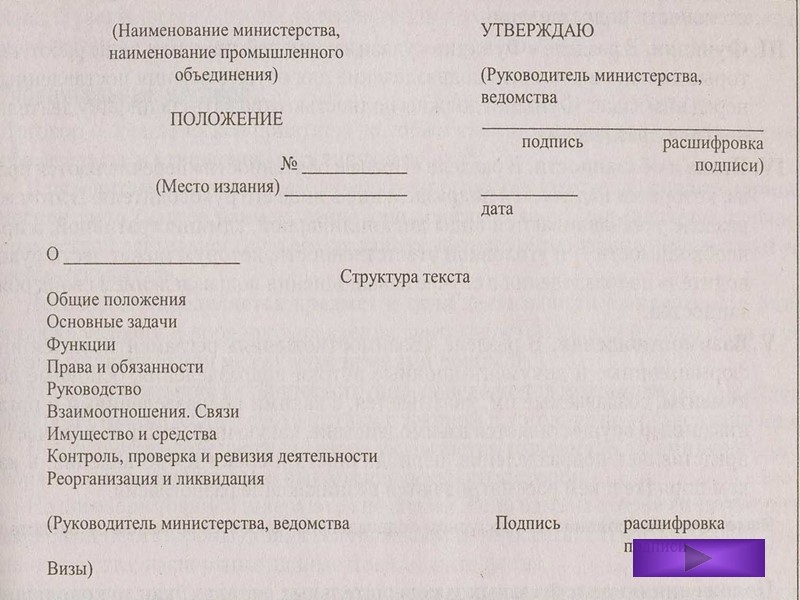 Положение о структурном подразделении бухгалтерия образец