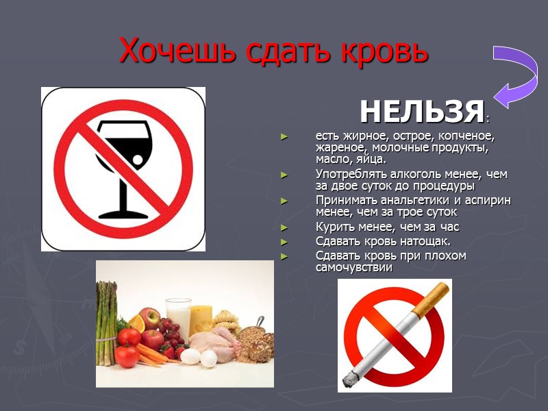 Кровь сдавать пить нельзя