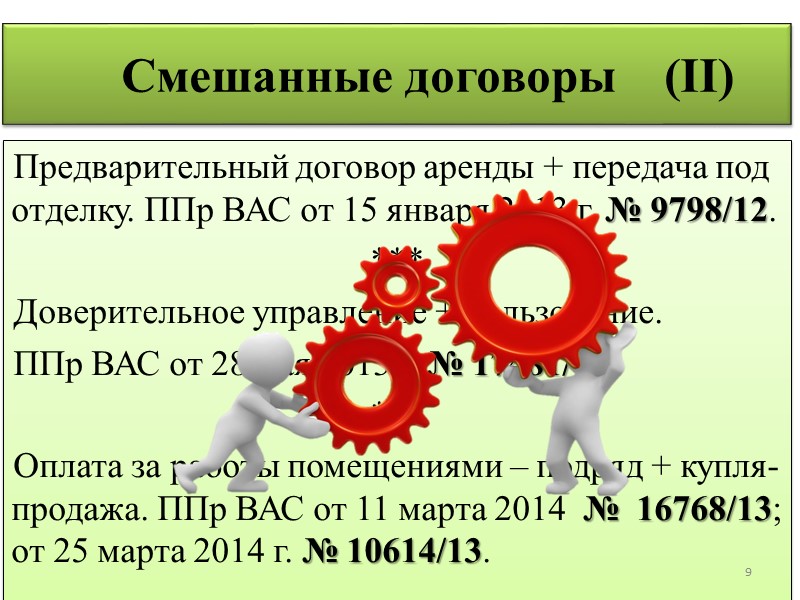 Свобода условий договора (V) Условие об отказе от договора и возврате переданного в случае