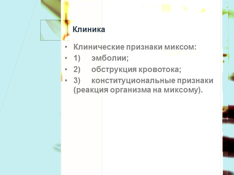 Гистогенез опухоли неясен.  Предполагают, что клетки опухоли развиваются из эмбриональной мукоидной ткани или