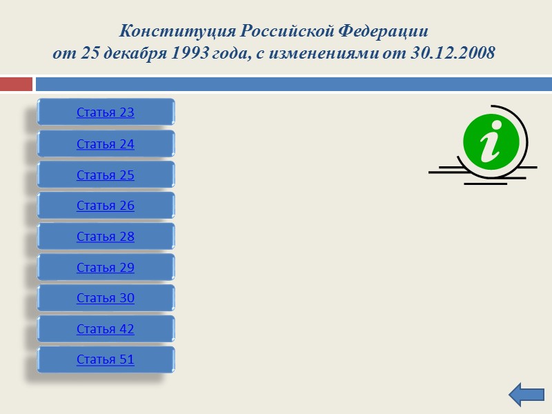 Конституция Российской Федерации  от 25 декабря 1993 года, с изменениями от 30.12.2008