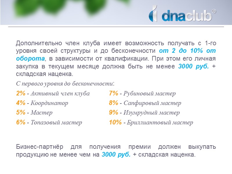 Компания dnaclub® занимается продвижением уникальных продуктов для красоты и здоровья,  биологически активных добавок