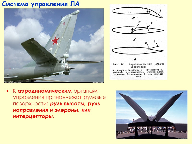 Система управления ЛА Управление самолетом разделяется на основное и дополнительное, или вспомогательное. Основное управление