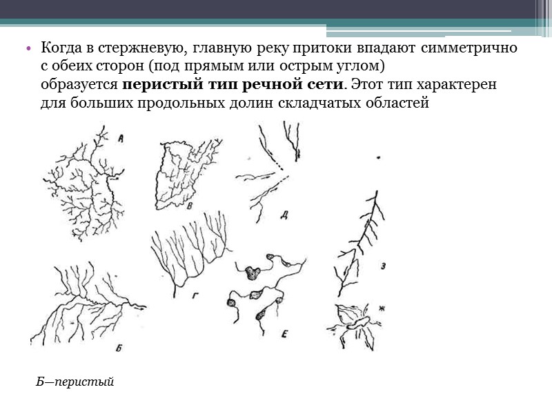 Радиальный тип образуют реки, имеющие центробежную или центростремительную систему. Он характерен для вулканов центрального