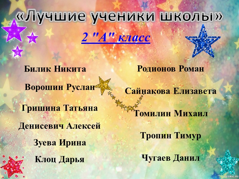 «Лучшие ученики школы» Тимофеева Светлана 7 класс