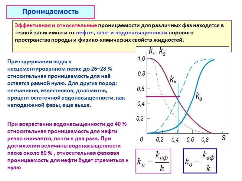 Проницаемость  За единицу проницаемости в 1 дарси (1 Д) принимают проницаемость такой пористой