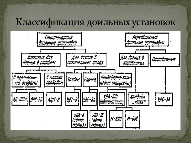 Классификация доильных установок