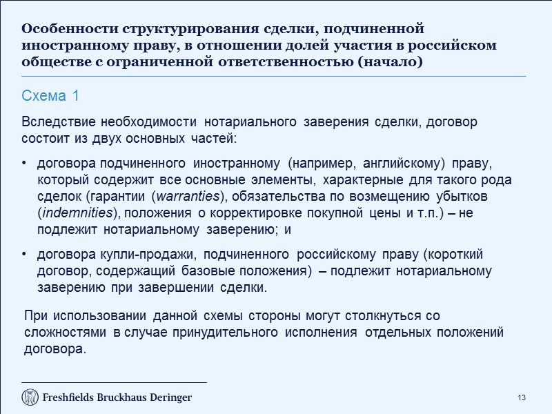 5 Выбор применимого права при заключении договоров купли-продажи акций/долей участия российских компаний (начало) 