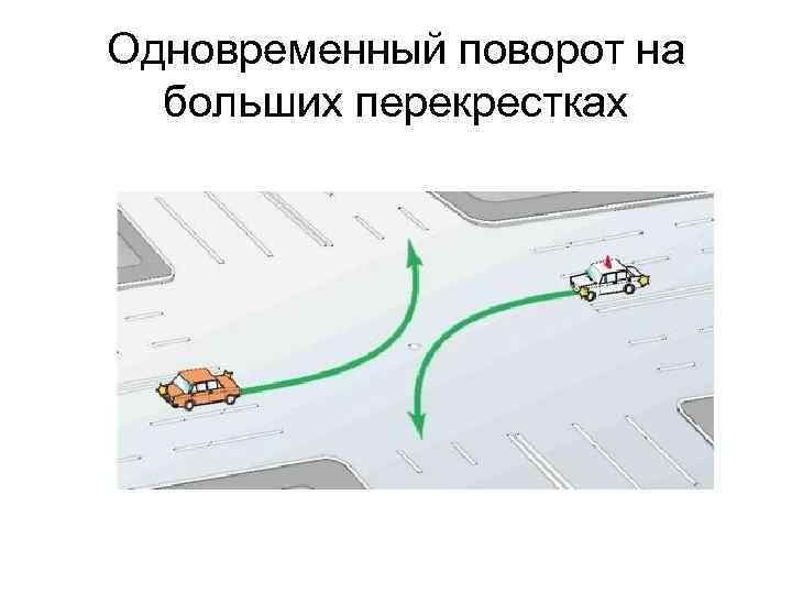 Одновременный поворот на больших перекрестках 