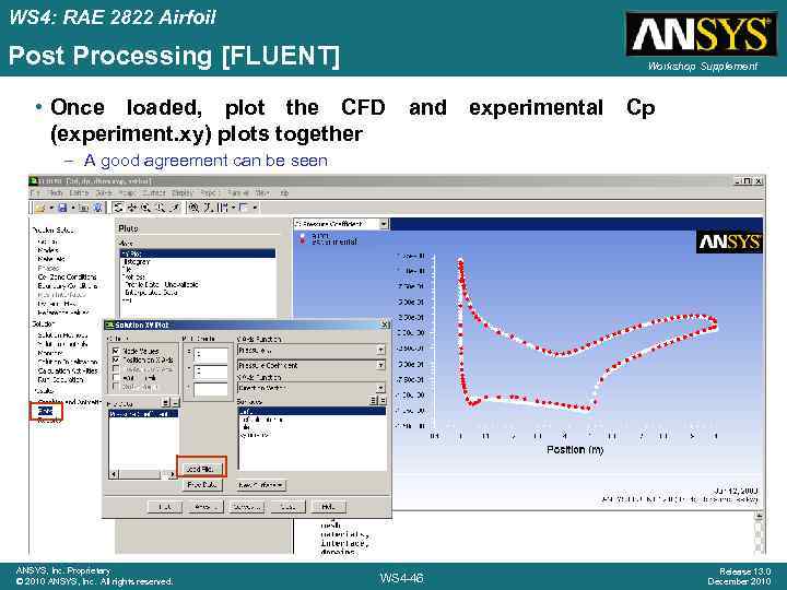 WS 4: RAE 2822 Airfoil Post Processing [FLUENT] Workshop Supplement • Once loaded, plot
