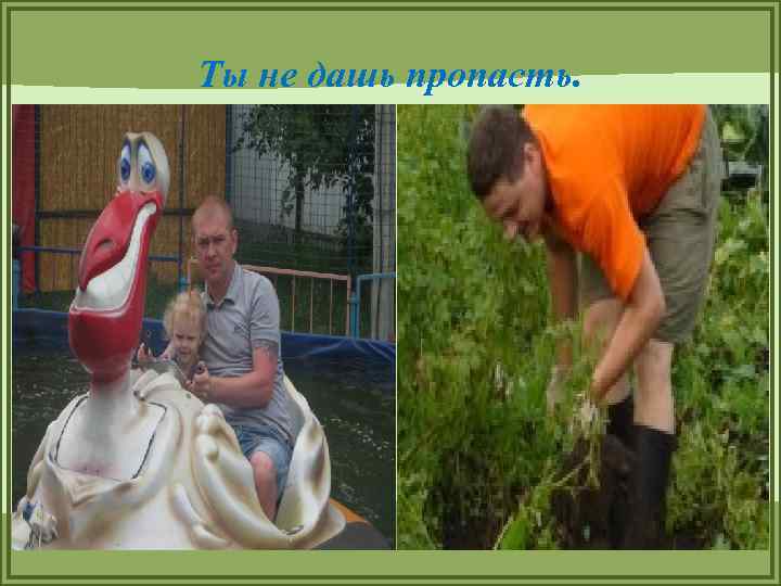 Ты не дашь пропасть. 