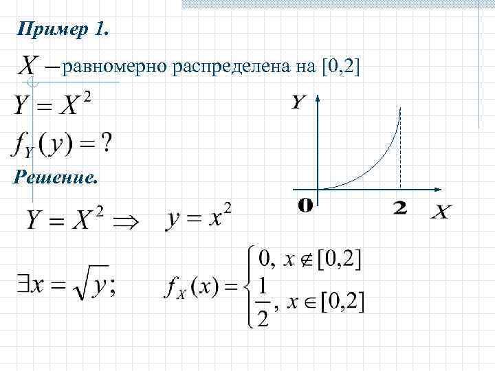 Пример 1. равномерно распределена на [0, 2] Решение. 