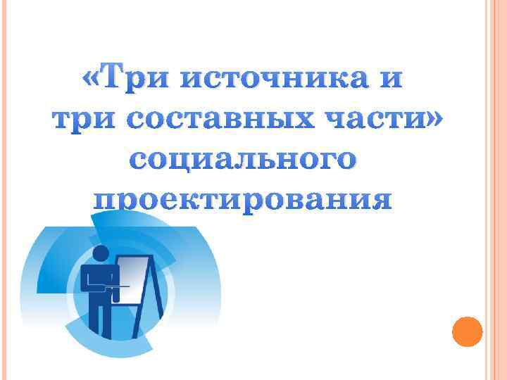  «Три источника и три составных части» социального проектирования 