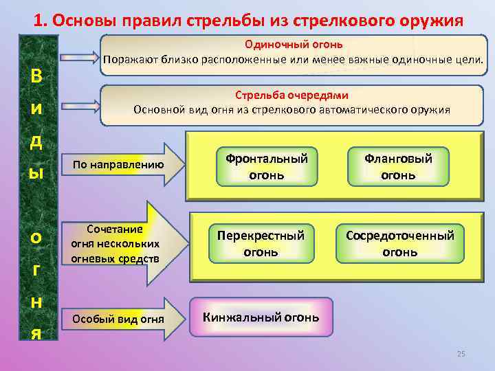 1. Основы правил стрельбы из стрелкового оружия В и д ы о г н