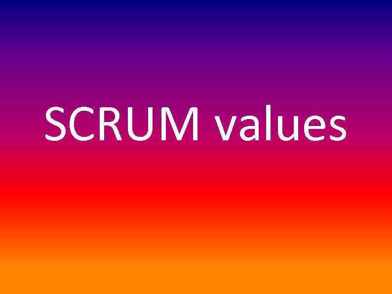SCRUM values 