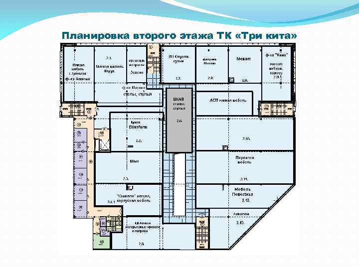 Планировка второго этажа ТК «Три кита» 