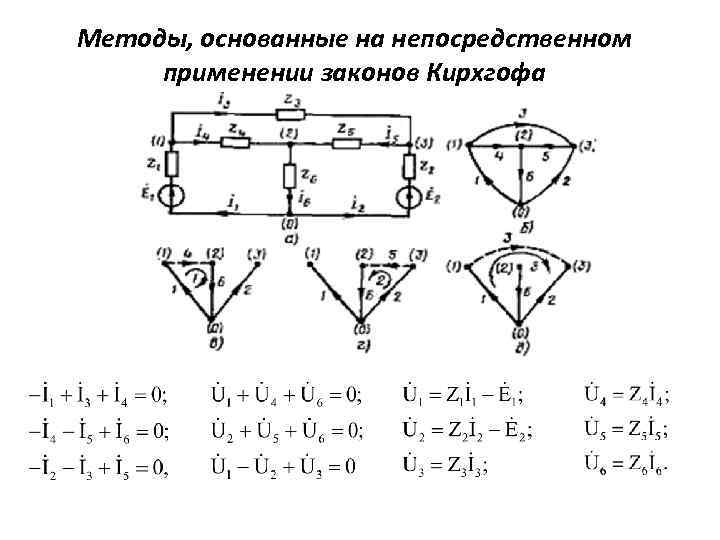 Методы, основанные на непосредственном применении законов Кирхгофа 