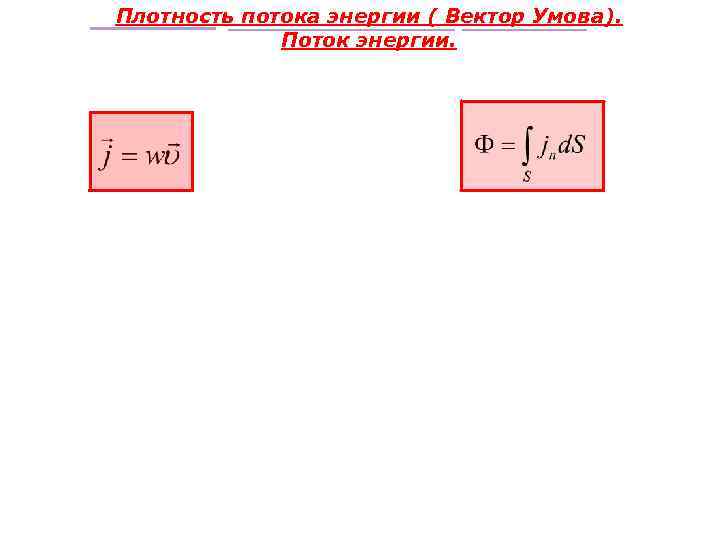 Плотность потока энергии ( Вектор Умова). Поток энергии. 