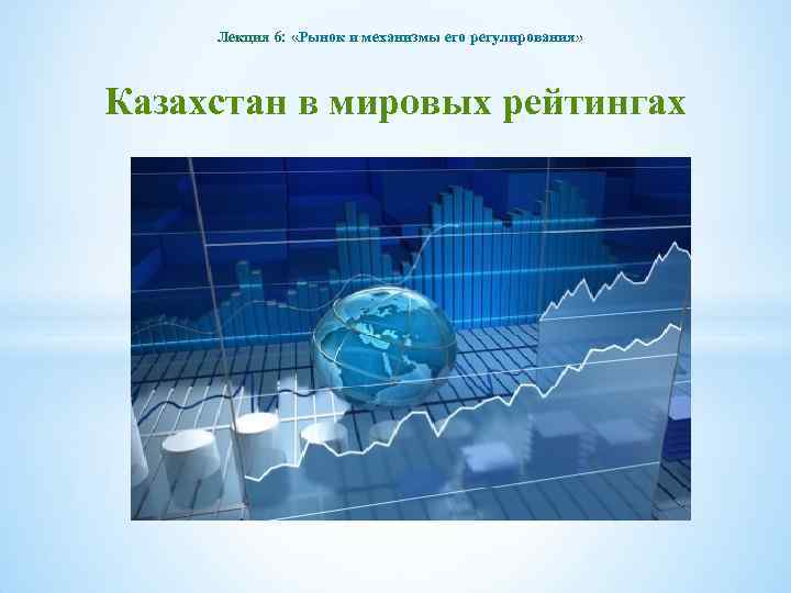 Лекция 6: «Рынок и механизмы его регулирования» Казахстан в мировых рейтингах 