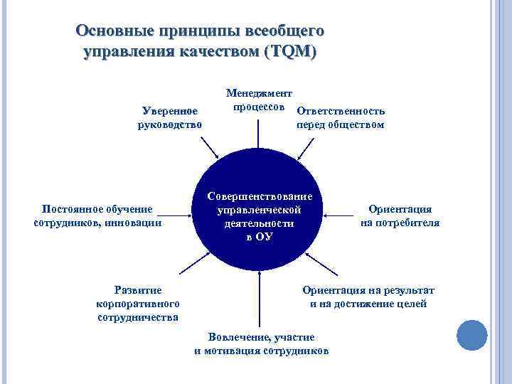 Управление tqm. Модель всеобщего управления качеством. Элементы стратегии TQM. Принципы TQM. Ведущие принципы непрерывного образования.