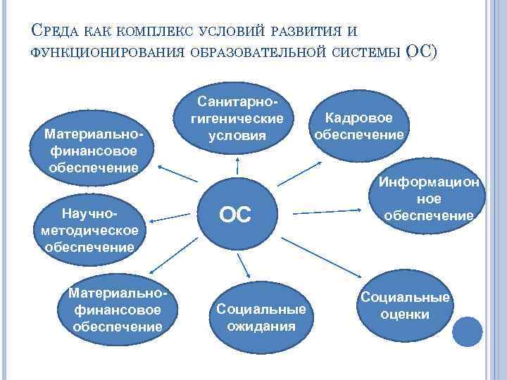 Условия функционирования педагогической системы